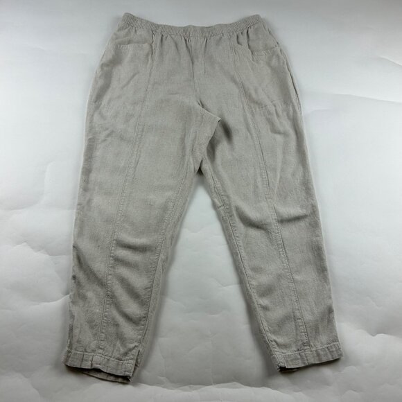 Old Navy Pants - Old Navy Flax Linen Blend High Rise Slim Leg Ankle Pant L